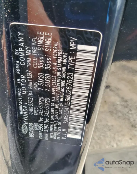 2021 Hyundai Palisade Limited z USA, uszkodzony, nr VIN KM8R54HE6MU267623